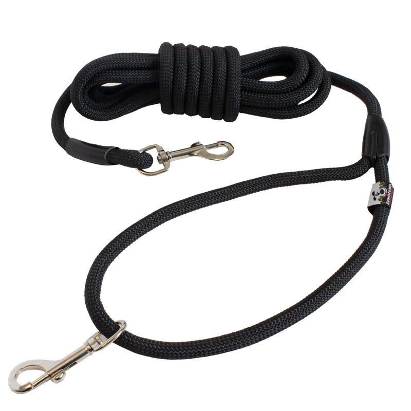 Downtown Pet Supply – Heavy-Duty Corded Dog Leash – Corded Climbing Rope Dog Leash – Recall & Obedience Dog Training Tools – Strong Dog Leash 30 Foot Black