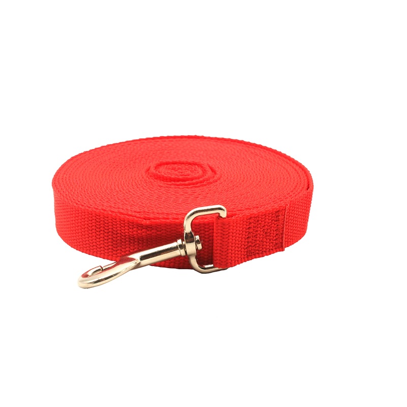 Flat Nylon Lunge Line – Horse & Dog Training Rope Equipment with Swivel Bolt Snap – for Training Leash, Play, Safety, Camping,or Backyard1 inch x 50 ft. 26ft red