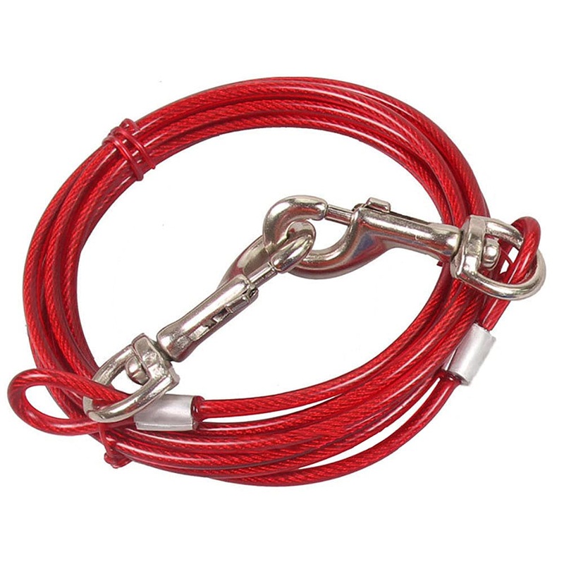 Love Dream Dog Tie Out Cable for Dogs Up to 125 Pounds, Super Heavy and Bite Resistant, 10ft 16ft 32ft Length Available Dog Lead Line for Yard, Camping, Park, Outside 125lbs 16ft Red