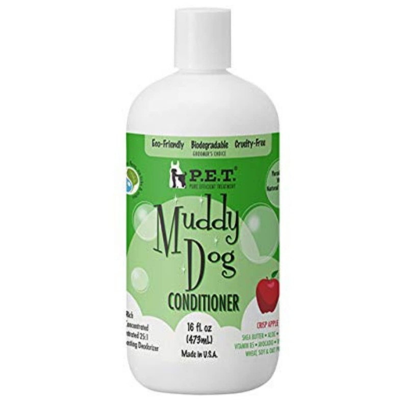 Muddy Dog Conditioner, Crisp Apple  Helps Detangle, Deodorize & Soften Coat, 16 fl. oz by P.E.T. 16 oz Muddy Dog – Crisp Apple