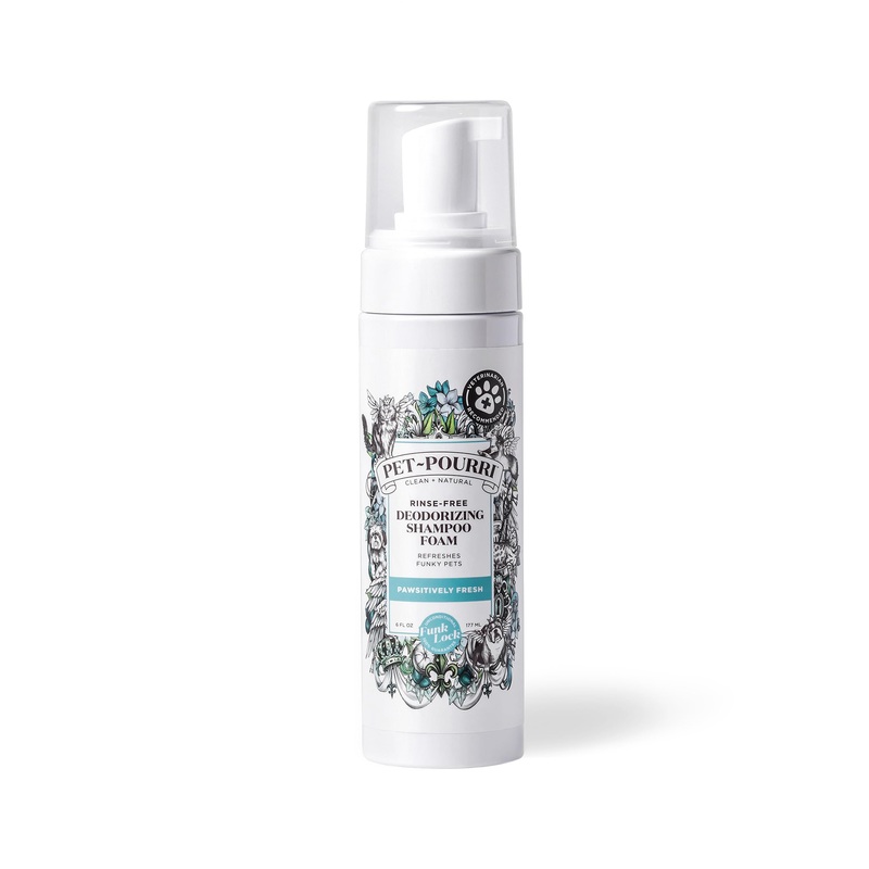 Pet-Pourri Rinse-Free Deodorizing Shampoo, Pawsitively Fresh, 6 Fl Oz – Jasmine, Fresh Air and Pear