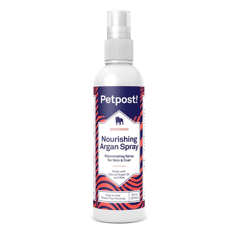 Petpost | Waterless Argan Shampoo Spray for Dogs with Sensitive Skin – Naturally Nourishing Coat Cleaner & Deodorizer for Healthier, Shinier Fur – Rinse Free Formula 8 oz. 8 oz.