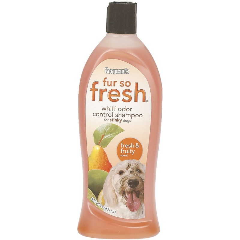 Sergeant’s Fur-So-Fresh Whiff Odor Control Shampoo for Stinky Dogs, Fresh & Fruity Scent, Dog Bath Product Eliminates Tough Odors,18oz