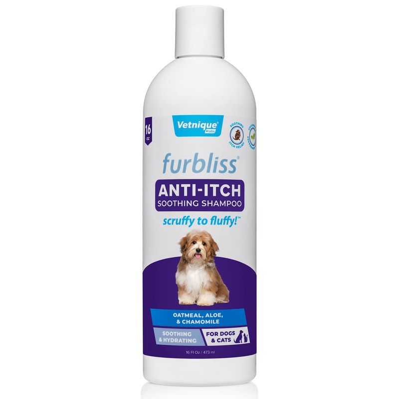 Vetnique Labs Furbliss Shampoo for Dogs with Itchy Skin, Hypoallergenic, Calming for Sensitive Skin Grooming Care Puppy Shampoo (Anti-Itch) Anti-Itch