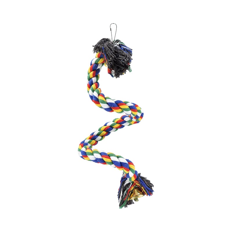 WishLotus Bird Perches, Parrot Colorful Climbing Rope Swing Toys Parrot Stand with Bell and Hanging Clip for Parrots, Budgies, Macaws, Parakeets, and Other Small Birds. 50cm