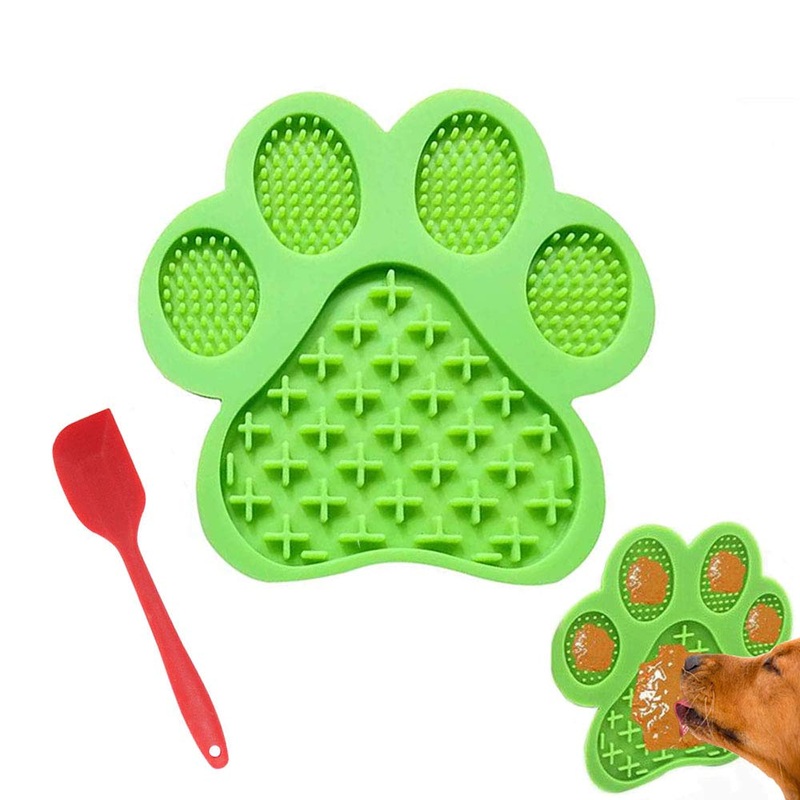 Dog Licking Mat for Anxiety Peanut Butter Slow Feeder Dog Bowls Dog Licking Pad with Strong Suction to Wall for Pet Bathing,Grooming,and Dog Training Green-mat