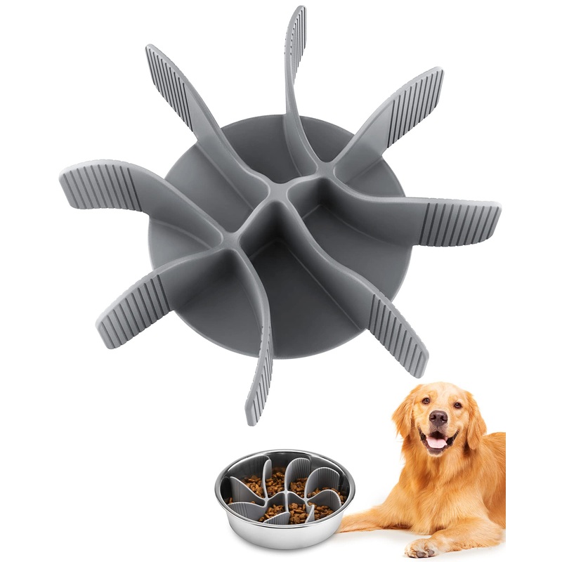 Elevated Dog Bowls Stand with Slow Feeder 1.8L/7.6Cup for Large Dogs 304 Stainless Steel Bowls for Fast Eaters Heights Adjustable Raised Dog Bowl for Medium Big Dogs