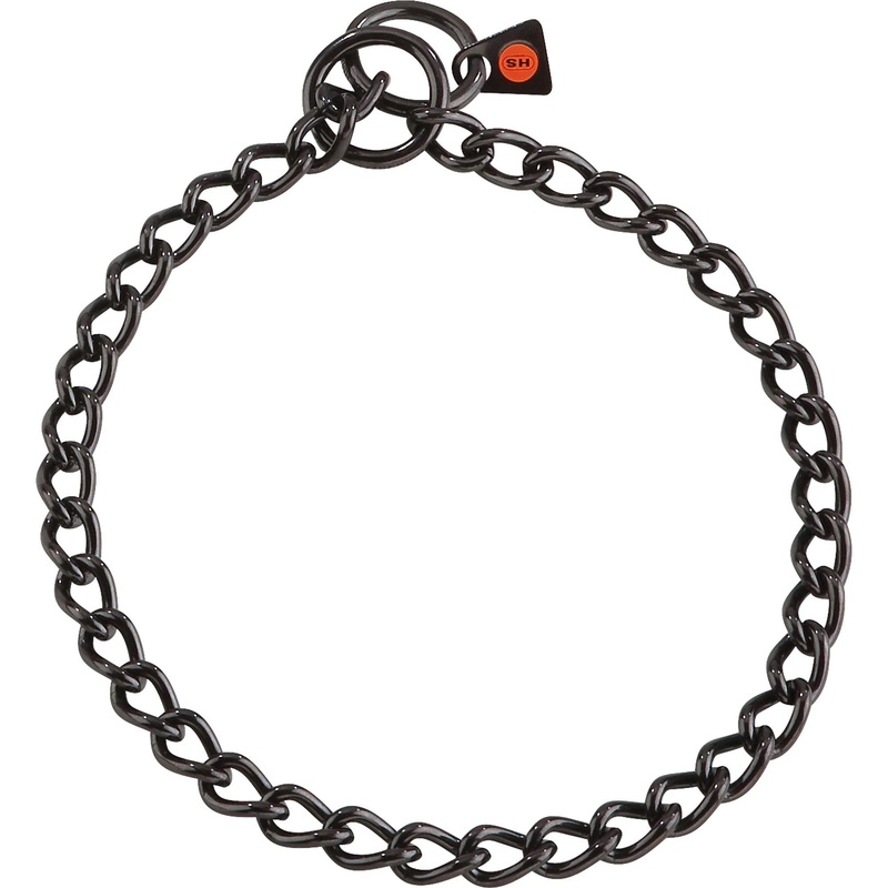 Herm Sprenger Black Stainless Steel Choke Dog Training Collar No-Pull Slip Chain for Small Medium Large Dogs for Easy Control Show Chain Collar Made in Germany 3mm 24in (60 cm)