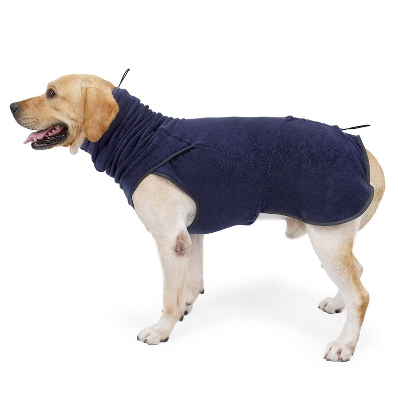 HEYWEAN Dog Fleece Sweaters Sleeveless and Pullover Design Sweatshirt Vest for Dog Small Medium Large XX-Large DarkBlue