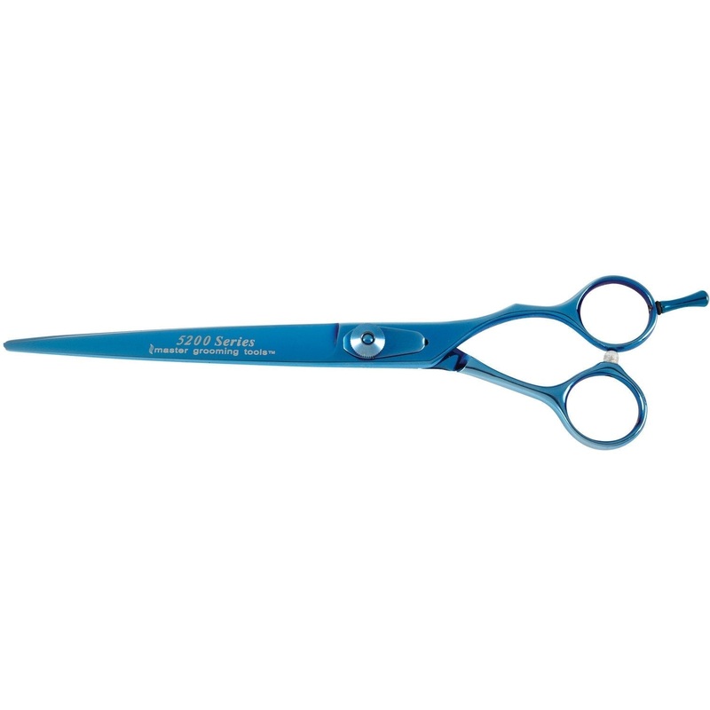 Master Grooming 5200 Titanium Straight Shear, 6.5-Inch, Blue 7.5-Inch Straight