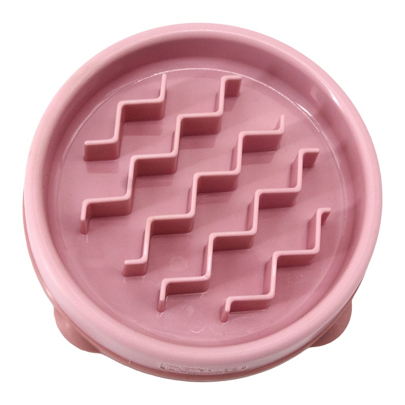 Outward Hound Fun Feeder Slo Bowl – Slow Feeder Dog Bowl Pink Small