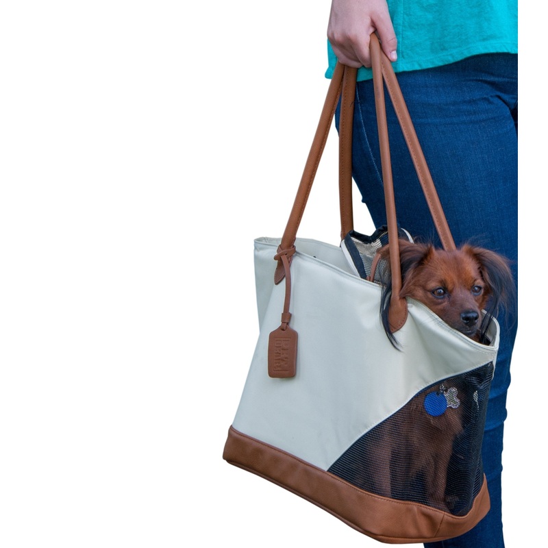 Pet Gear Tote/Sling Carrier for Cats/Dogs, Storage Pocket, Removable Washable Liner, Zippered Top and Mesh Windows, 2 Models, 6 Colors NEW Sand