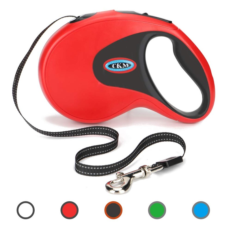 Retractable Dog LEASH, 16′ Heavy Duty Pet Walking LEASH, Non-Tangling Dog LEASH For Medium to Small Dogsup to 110 Lbs (Red) Red