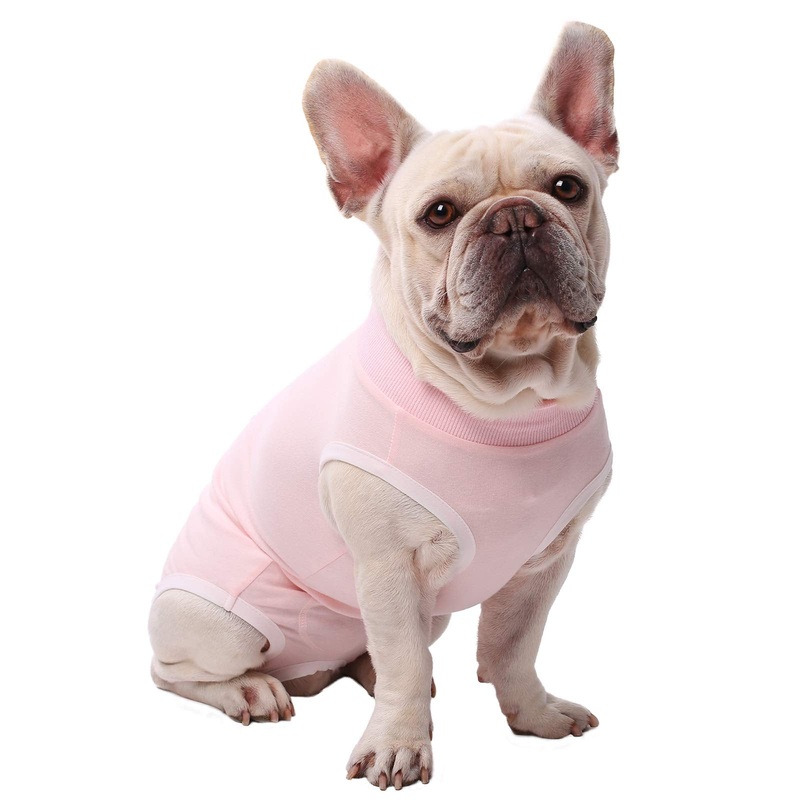 SAWMONG Dog Recovery Suit, Recovery Suit for Dogs After Surgery, Dog Spay Surgical Suit for Female Dogs, Dog Onesie Body Suit for Surgery Male Substitute Dog E-Collar Cone Large (Suggest Weight: 10-22 Ib) Pink