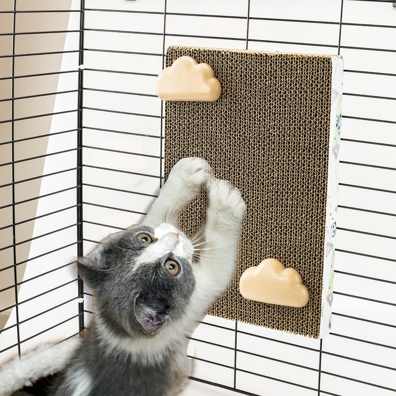 Vertical Cat Scratching Post for Cage, Cage Wall Mounted Cat Scratcher, Cardboard Scratcher 11.8”x7.9”30X20CM