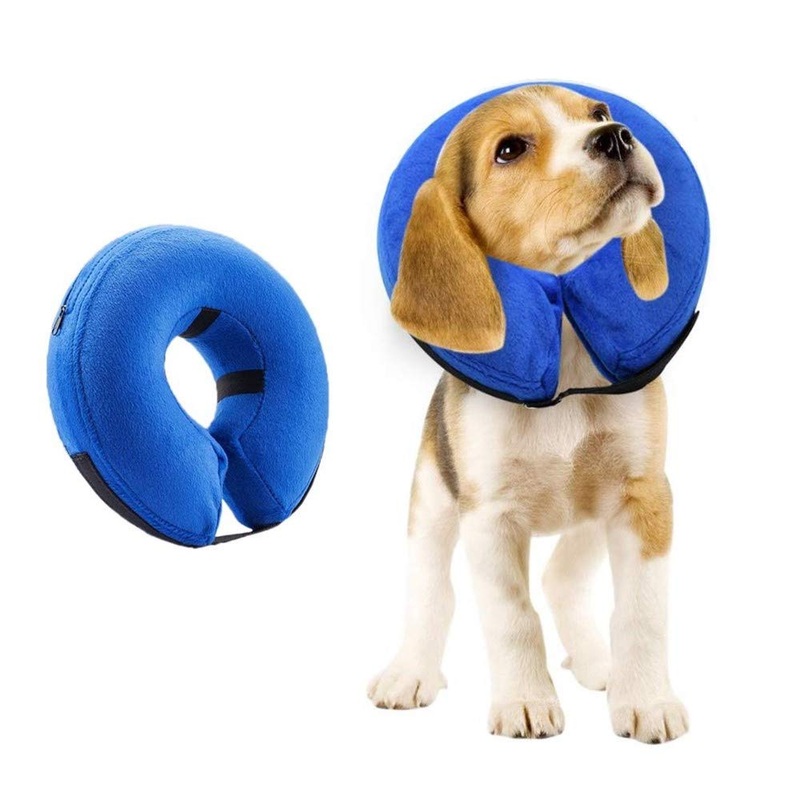 VST Comfortable Inflatable Cone Collar for Dogs,Adjustable Soft Pet Recovery Collar Prevent Pets from Touching Biting Scratching at Injuries Wounds Medium