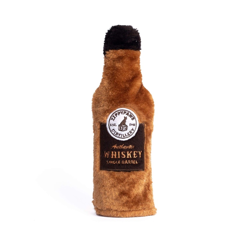 Zippy Paws – Happy Hour Crusherz Drink Themed Crunchy Water Bottle Dog Toy Whiskey
