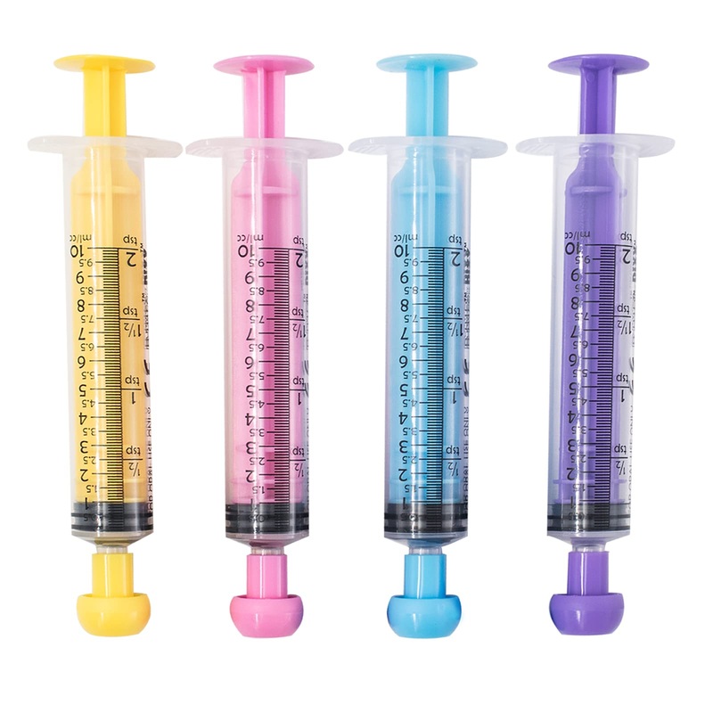 4Pcs Animal Syringe Feeder Chromatic Plastic Syringe Pet Feeding for Puppies, Cat, Rabbits and Other Baby Animals Measuring Tools for Scientific Labs, Oil or Glue Applicator (10ml)
