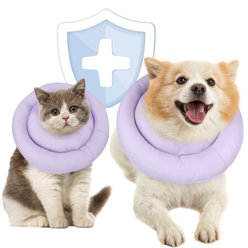 AOFITEE Dog Cone Collar Soft, Protective Dog Recovery Collar Pet Neck Donut E-Collar After Surgery, Comfy Water-Resistant Adjustable Elizabethan Collar for Cats Small Medium Dogs, Anti Licking Purple
