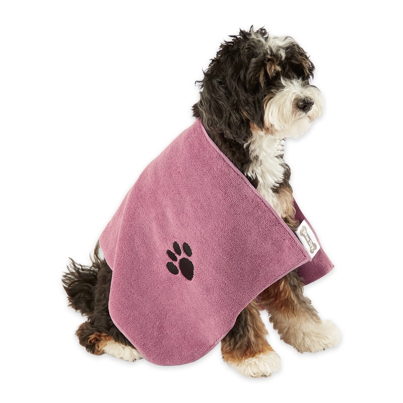 Bone Dry Pet Grooming Towel Collection Absorbent Microfiber Drying Set, 15×30″, Embroidered Rose, 3 Count 15×30″