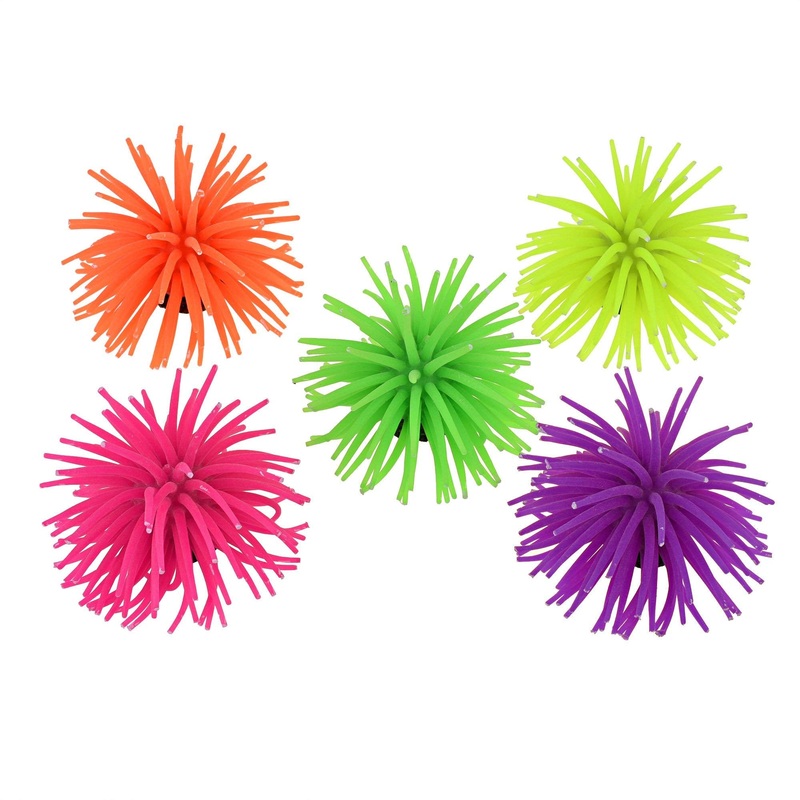Cosmos Artificial Sea Anemone Ornaments Aquarium Fish Tank Decorations, 5 Pcs in Assorted Colors