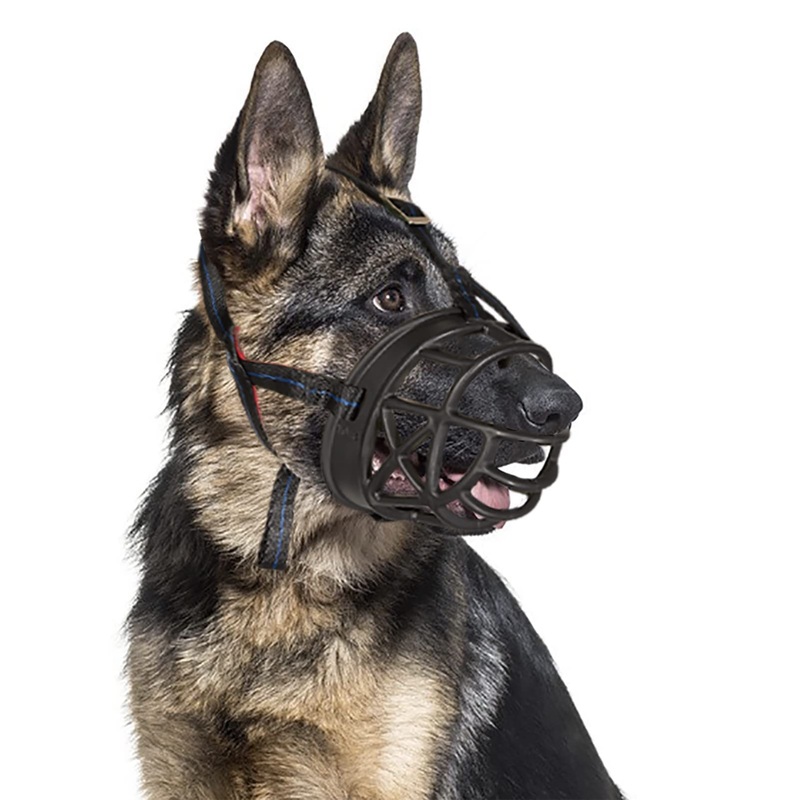 Dog Muzzle Breathable Basket Muzzles for Large and X-Large Dogs, Stop Biting, Barking and Chewing, Best for Aggressive Dogs Black Brown Rubber XL