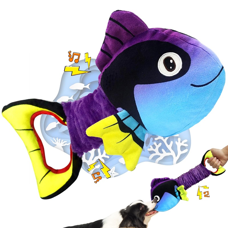 Dog Toys for Aggressive Chewers – Squeaky Dog Toys for Large Dogs-Plush Dog Toys-Crinkle Dog Toys-Soft Tug of War Dog Toys-Dog Toys to Keep Them Busy