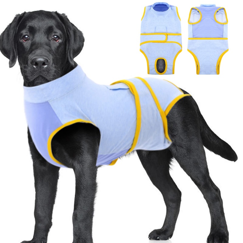 IDOMIK Recovery Suit for Dogs After Surgery, Recovery Shirt for Male Female Neutered Dog Cats, Cone E-Collar Alternative Abdominal Wounds Spay Onesie, Anti-Licking Pet Surgical Recovery Snuggly Suit XL—Back Length: 20.07″-24.80″