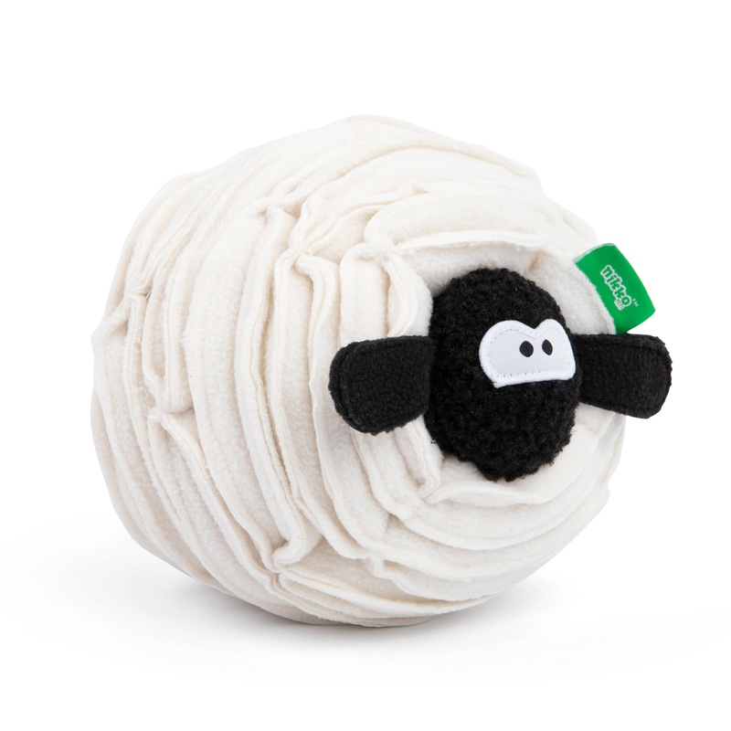 Interactive Enrichment Toy for Dogs – Squeaky Plush Snuffle Sheep, A Treat Dispensing Puzzle Toy, Stress and Anxiety Relief
