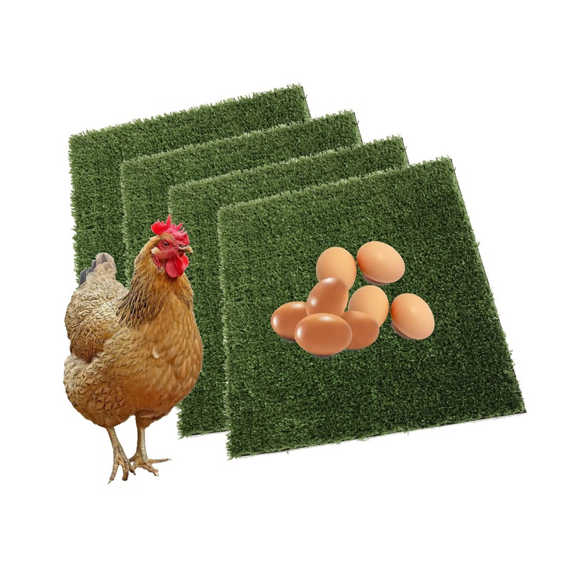 KuGuo Soft Plastic Fake Lawn Chicken Nesting Boxes Pads Chicken Bedding 12 x 12 inches Soft Short Grass
