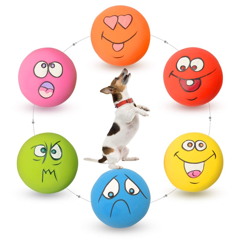 Latex Dog Squeaky Toys Rubber Soft Dog Toys Chewing Squeaky Toy Fetch Play Balls Toy for Puppy Small Pets Dog 6pcs for Mini, Small Breeds, 2.28″*2.28″*1.30″ 2.28″ *1.30″ Burger Shape