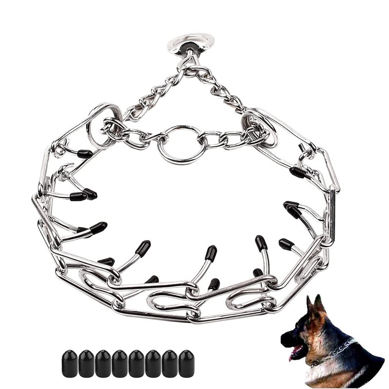 Love Dream Dog Prong Training Collar, Metal Choke Pinch Dog Collar with Comfort Tips, Adjustable Pet Training Collar for Small Medium Large Dogs Medium (3.0mm,13″-18″Neck)