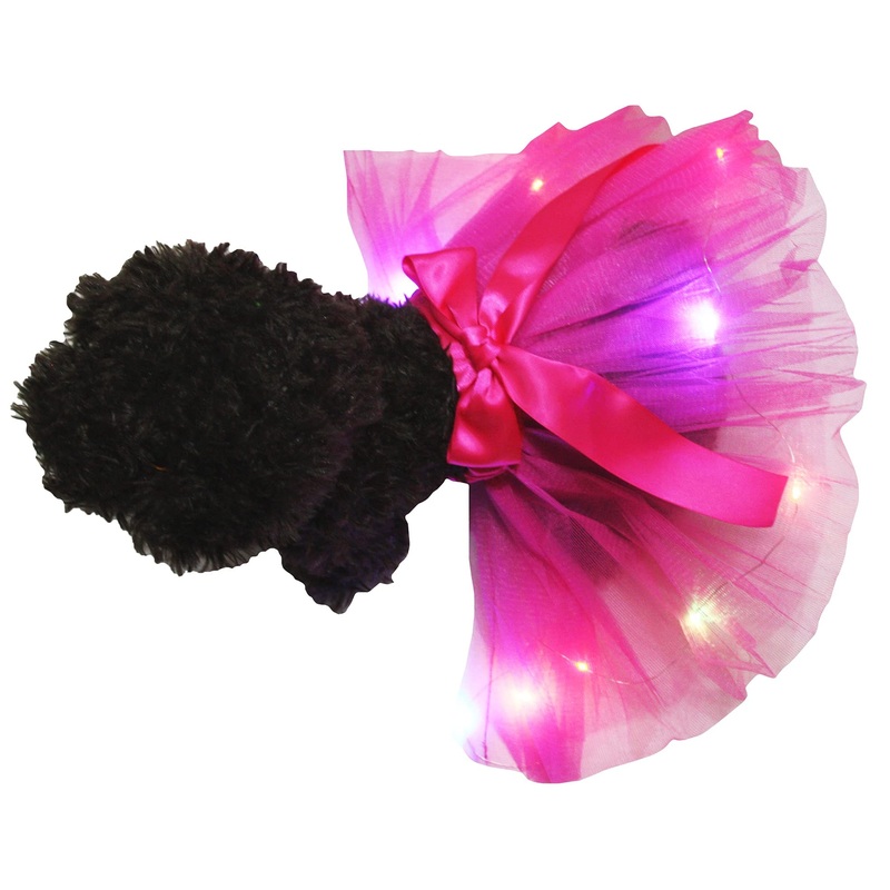 Petitebella Single Color LED Lighting Puppy Dog Tutu Hot Pink Small