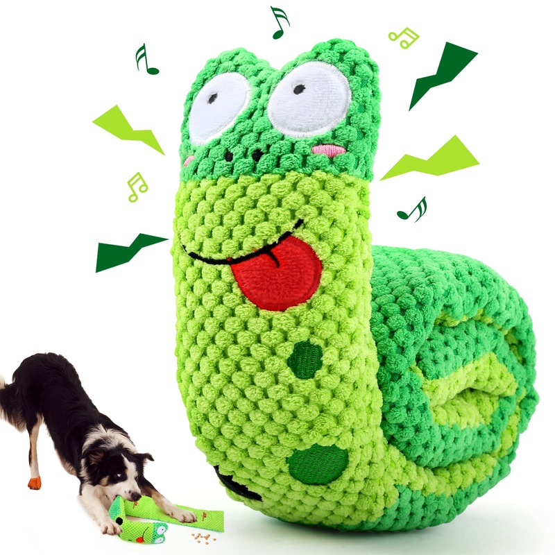 Squeak Dog Toys Stress Release Game for Boredom, Dog Puzzle Toy IQ Training, Snuffle Toys Foraging Instinct Training Suitable for Small Medium and Large Dogs Frog