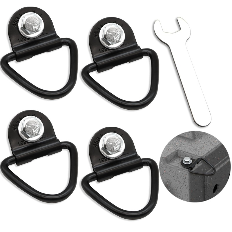 4 Pack Tie Down Kit for Ruffland Kennel – Tie Down D-Ring Kit, 1000lb Load Capacity, with Wrench – Easy Installation, Compatible with RuffLand Kennels – Ideal for Securing Your Crate in Vehicle 4 Pack