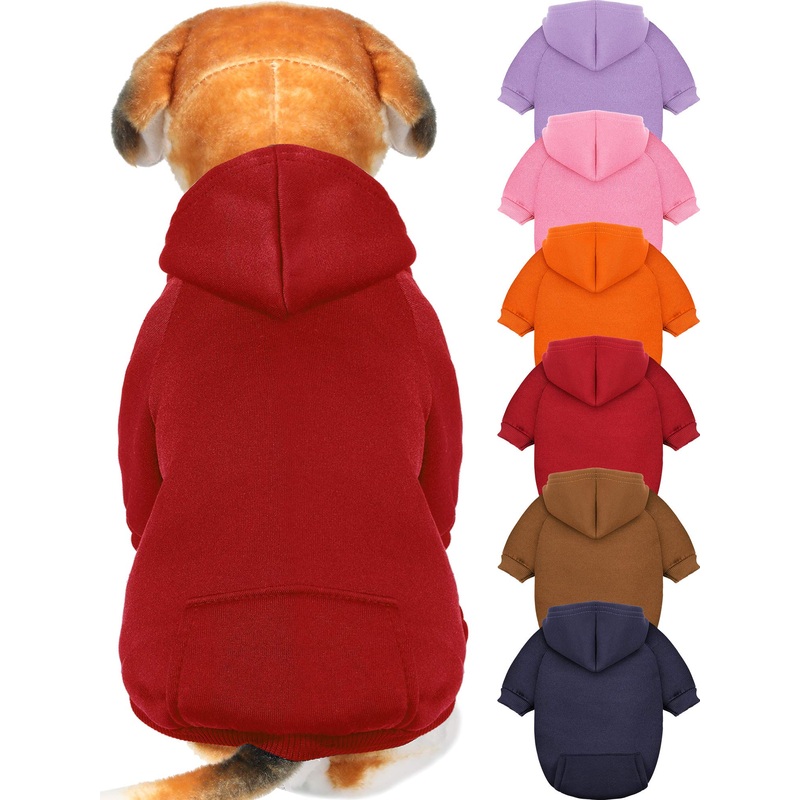 6 Pieces Dog Hoodie Dog Clothes Sweaters with Hat, Pet Winter Clothes Warm Hoodies Coat Sweater for Small Dogs Chihuahua(S) S