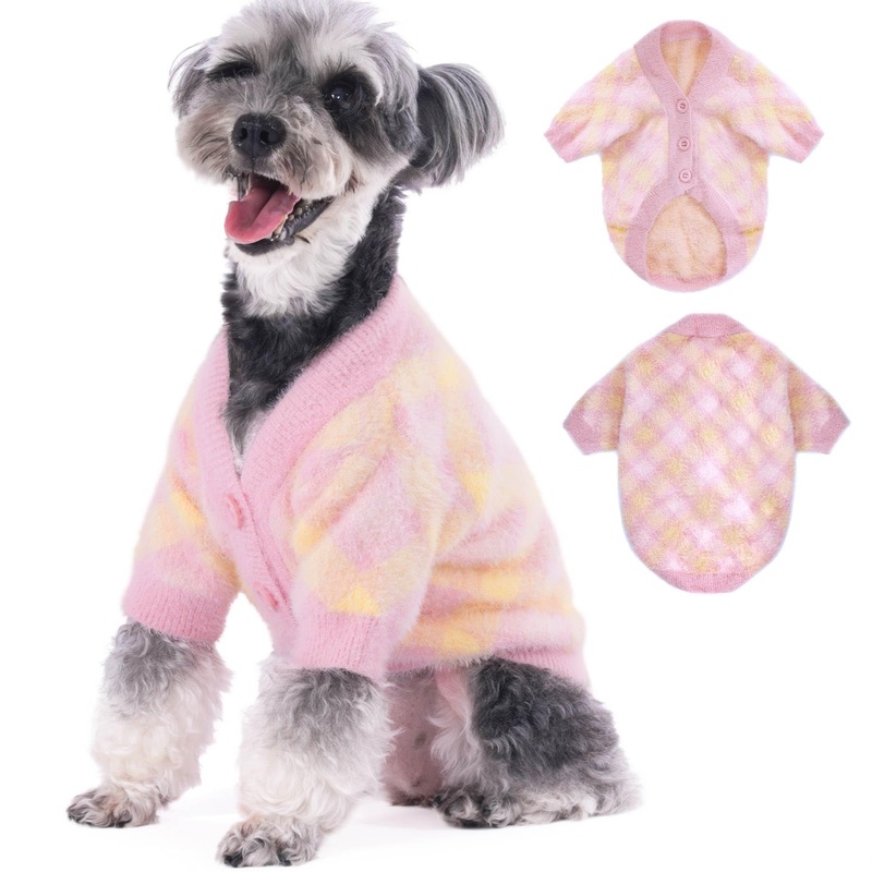 Dog Sweater Small Dog Winter Clothes Cat Knitwear XXS XS S Medium Coat for Small Dogs Boy Girl Dog Jacket Stretchy Puppy Costumes Deluxe Soft Warm Dog Outfit Apparel (Apricot Pink, X-Large) Apricot pink