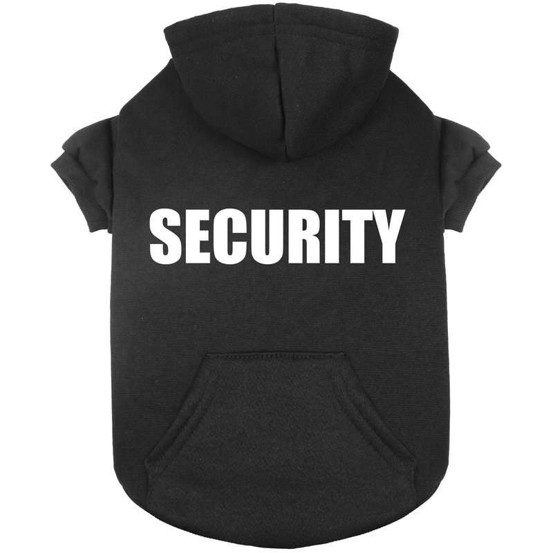 Dog Sweaters for Medium Dogs Security Dog Hoodie Dog Sweater Soft Brushed Fleece Dog Clothes Dog Hoodie Sweatshirt with Pocket(M)