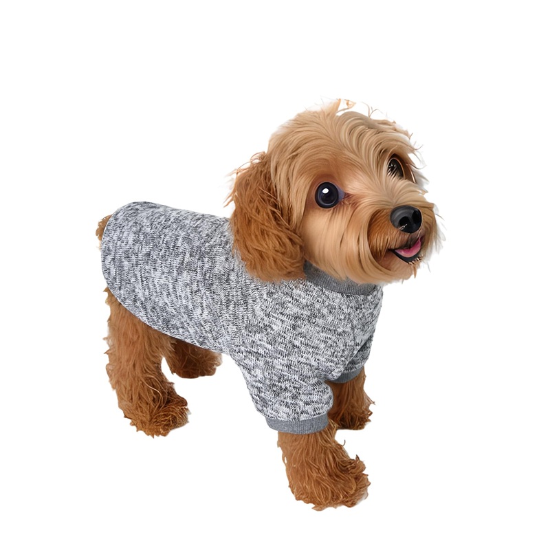 Dog Winter Sweater Outfit Clothing Small Medium Size Doggie Pet Gray Classic Outdoor Clothes