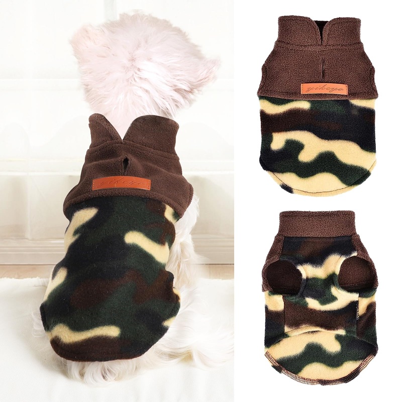 Fleece Vest Dog Sweater Winter Dog Clothes for Small Dogs Boy or Girl Warm Camouflage Pullover Fleece Dog Sweater Soft Super Stretchy Fleece Vest Dog Jacket Camouflage Green, Small Camouflage Green