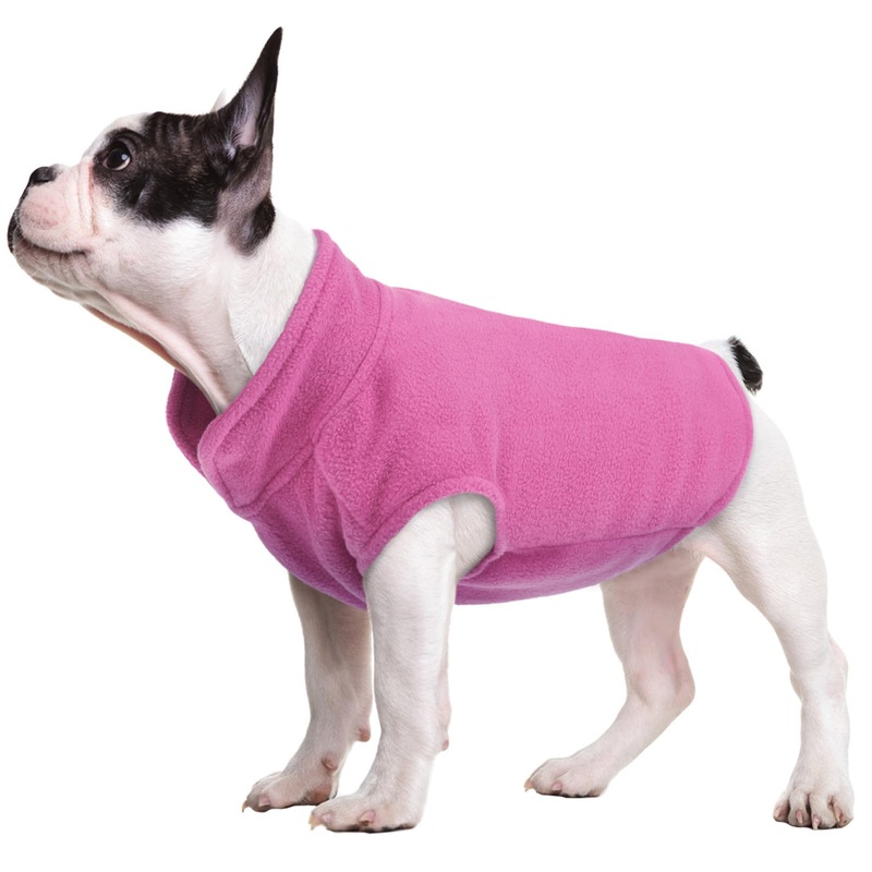 FUAMEY Dog Fleece Vest,Warm Sweatshirt Puppy Stretchy Sweater Pullover Dog Turtleneck Coat Dog Winter Jacket with Leash Hole, Dachshund Sweaters Yorkie Clothes for Small Medium Large Dogs Pink S