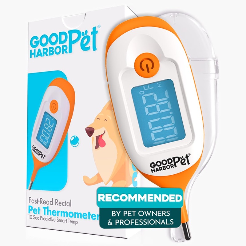 GoodHarborPet-OnlyTemp Ultra-Fast 10s Read, IP55 Water Resistant – Precision Rectal Thermometer for Pets