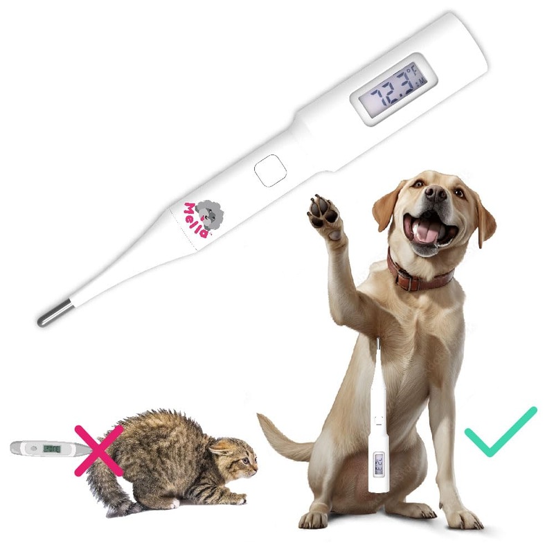 Mella Pet Thermometer – Non-Invasive – Underarm Fever Detection for Dog & Cat – Puppy Essentials and Pet Supplies