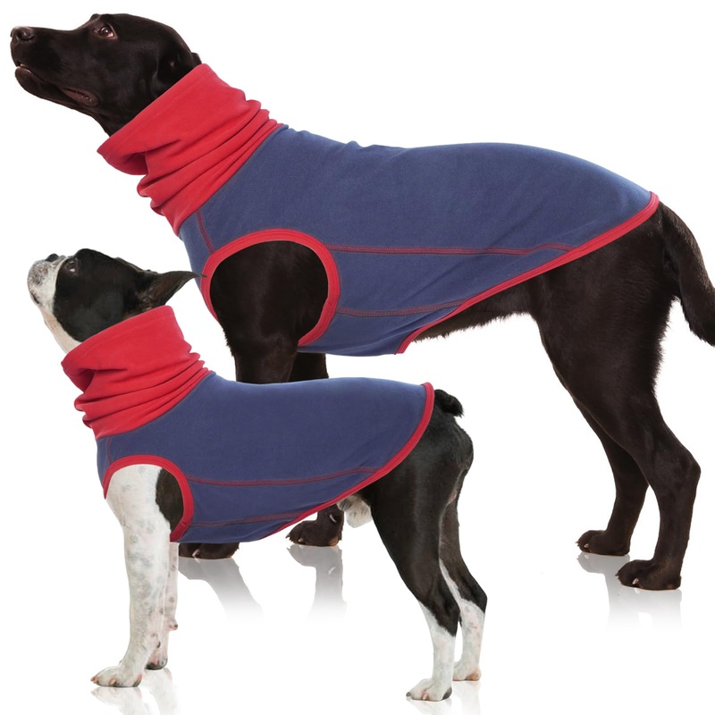 Nanaki Dog Fleece Shirt Dog Turtleneck Sweatshirt Dog Fleece Vest, Pullover Elastic Dog Fleece Jacket Dog Christmas Outfit Dog Pajamas, Warm Dog Sweater Winter Dog T Shirt for Small Medium Large Dogs L(Chest Girth: 18.9″ ) Navy