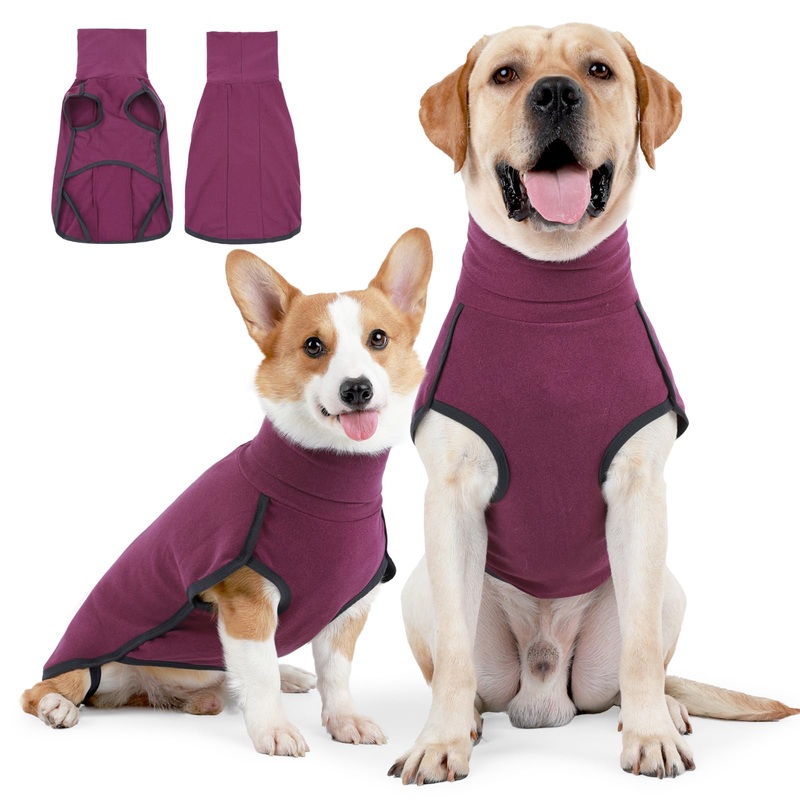 Pullover Dog Sweater High Collar with Leash Hole Cold Weather Vest for Dogs,Indoor and Outdoor Dog Warm Sweatshirt Dog Jacket,Soft Dog Clothes Pajamas (Wine Red, X-Large) Wine Red