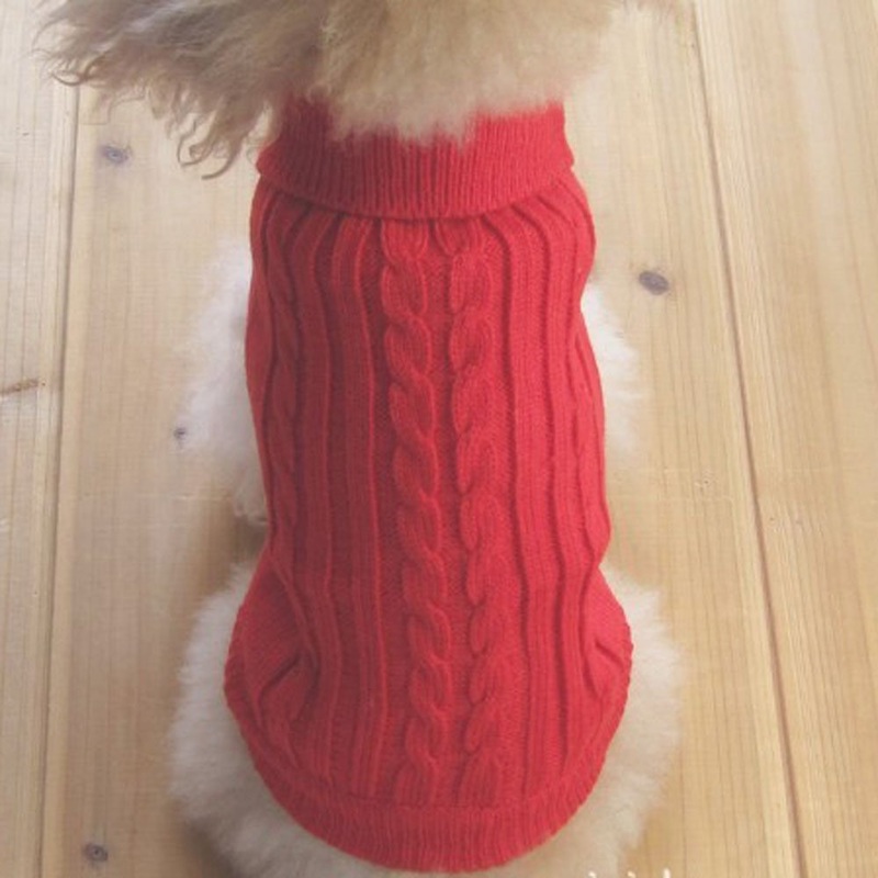 Tangpan Turtleneck Classic Straw-Rope Pro Pet Dog Sweater Apparel (Red,M) Medium (Pack of 1) Red