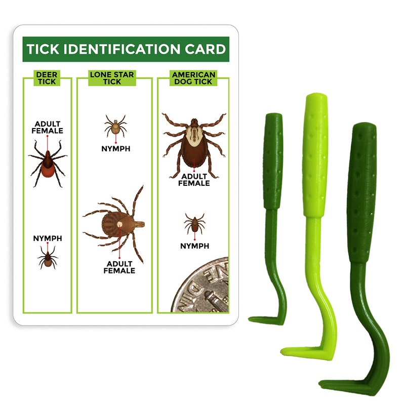 Tick Remover Value 3 Pack – Tick Remover Tools + Tick Identification Card – for Humans, Dogs & Cats (1 Set) 1