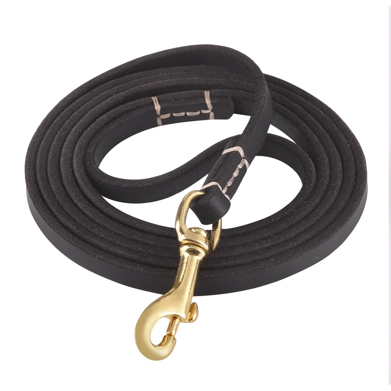4FT / 5FT / 6FT Geninue Leather Leash for Small to Medium Dogs Training and Walking – Color Black/Brown 6 FT