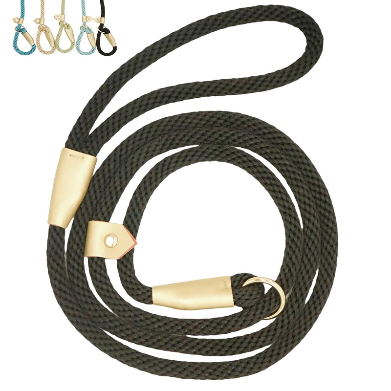 6.5ft Pet Slip Leash, Dog Lead and Collar Combo, Gentle Lead Leash, Recall Training Leash for Small Medium Large Dogs (Black, 6.5ft x 11mm) Black