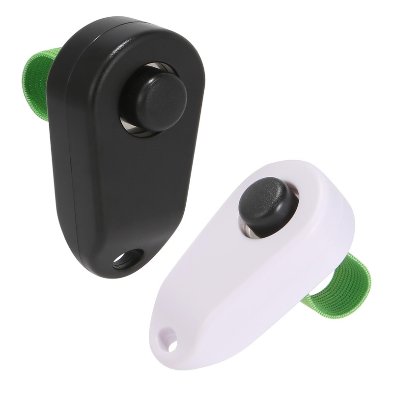BARKIE Dog Training Clicker with Finger Ring 2 Pack, Puppy Essentials for Behavior Training, Portable Pet Supplies for Dog Walking Accessories(Black & White)